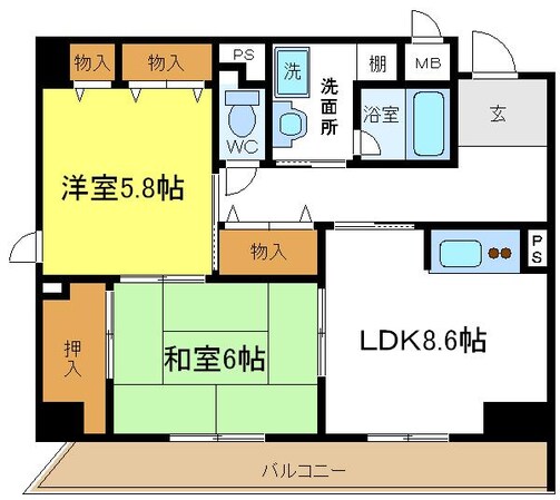 ラフィーネ喜連の物件間取画像